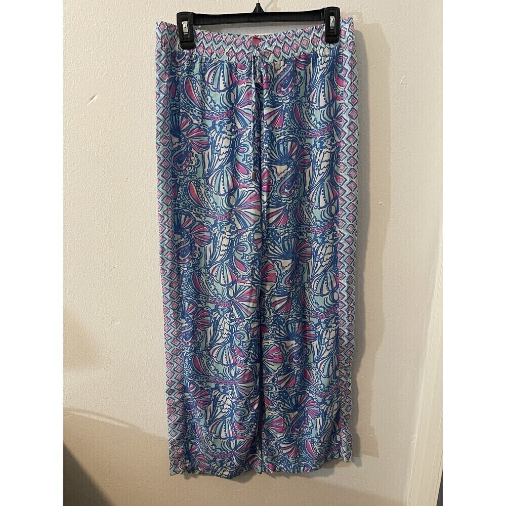 Lilly Pulitzer for Target Sz S Wide Leg Colorful Print Drawstring Lounge Pants